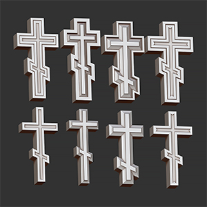 "Крест простой" 28 шт., 3d модель