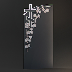 "Памятник крест с листьями" 3d модель