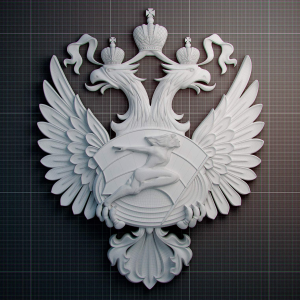 Логотип Министерства спорта Российской Федерации, 3d модель