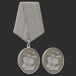 Медаль «Участнику военной операции в Сирии», 3d модель